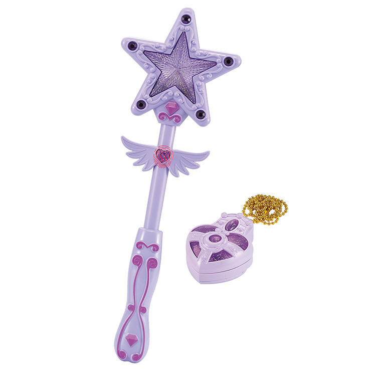 Baguette Magique Étoile en Plastique Jouet pour Enfant Ensemble Montre Fonctionnant sur Piles Lumière Magique & Tactile & Musique Jouet Bâton