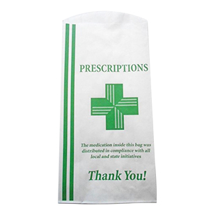 Sac en papier de <span class=keywords><strong>pharmacie</strong></span> d'impression de gravure de prescription Rx Medicine sac en papier kraft blanc pour la médecine - Product Image 2
