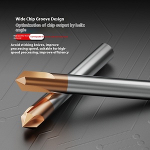 Herramienta de fresado de Control numérico CNC de <span class=keywords><strong>2</strong></span> flautas Zhuyi, cortador de biselado de acero, aleación recubierta de flauta <span class=keywords><strong>recta</strong></span> de 60 120 grados - Product Image 3