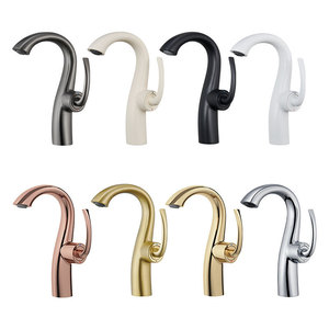 Swan Neck Basin Faucet Single Handle Ceramic Valve Core Deck Mounted Copper Faucet for Bathroom Sink - Product Image 4