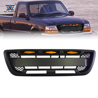 Nouvelles grilles de voiture noires avec lumières LED, grille avant noire en ABS pour Ranger 1998 1999 2000