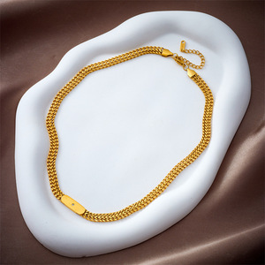 European American Hip Hop Titanium Steel Cuban Chain Necklace Gold Geometric Street Style Punk Fashion Gift - Product Image 3