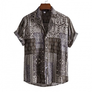 Chemise d'été pour <span class=keywords><strong>homme</strong></span>, personnalisez votre design, logo imprimé, chemise hawaïenne de plage, chemise à manches courtes pour <span class=keywords><strong>homme</strong></span>, chemise bohème - Product Image 2