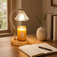 Lampe chauffe-bougie en verre décorative, moderne et minimaliste, pour chevet, avec fonction veilleuse et diffuseur d'arômes