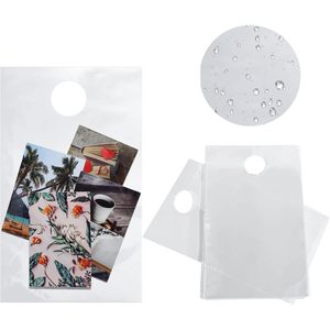 Clear Plastic Door Hanger <b>Bags</b> 9x12 Inch Waterproof Rectangular For Flyers Newspapers <b>Packing</b> Storage - Product Image 1