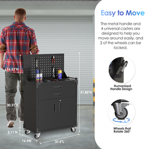 青葉工具箱トロリーツールキャビネット（4輪、2段引き出し、耐荷重150kg） - Product Image 5