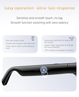 TH12 Smart AI : Lunettes avec caméra 8MP pour appels vocaux, lecture de musique, contrôle tactile, chargement Type-C, batterie 300 mAh