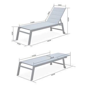 Fauteuil solaire <span class=keywords><strong>matelassé</strong></span> en aluminium, 6 réglable, de haute qualité, offre spéciale - Product Image 4
