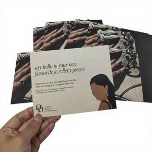 Tarjeta de Agradecimiento Personalizada con Diseño Exclusivo, Bajo MOQ, Impresión en Lámina Dorada de Lujo para Joyería y Pendientes - Product Image 1