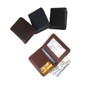 Card <b>Holder</b> 4 Inch Coffee Brown Leather Credit Card Wallet Men Vertical <b>ID</b> Case Everyday Use - Product Image 4