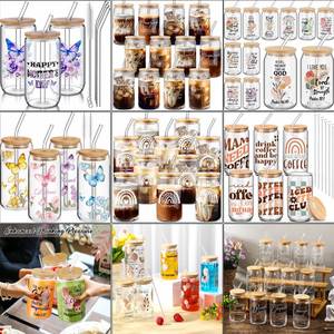 ขวดน้ำแก้วสั่งทำขายส่ง ของขวัญส่งเสริมการขาย ขวดแก้วสำหรับน้ำผลไม้ แก้วน้ำพร้อมฝาไม้ไผ่และหลอด - Product Image 4