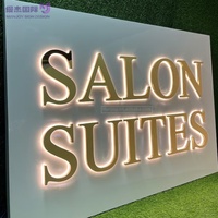 Signalisation de lettres et de chiffres publicitaires éclairés par LED 3D en acier inoxydable en métal pour les devantures de magasins d'hôtel et de bâtiment