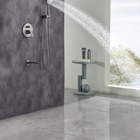 Ensemble de douche mural en laiton couleur bronze canon avec mitigeur eau chaude/froide à cartouche céramique pour appartement et villa