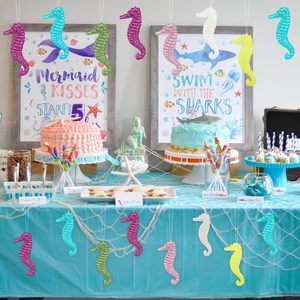 12 pièces 3.5 \ "ornements de Noël sur le thème de la plage côtière <span class=keywords><strong>hippocampe</strong></span> avec corde en 6 couleurs ensemble de décorations de Noël - Product Image 4