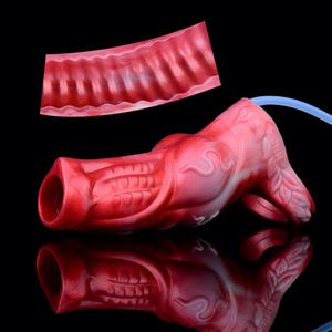 NNSX Silicone Ejaculation Penis Sleeve Large Knot Dog Hollow <b>Dildo</b> Fantasy Squirting Penis Sex Toys for Men Cock Enlargement - Product Image 5