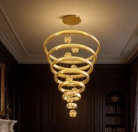 Lustre Moderne Simple et Luxueux en Cristal pour Salon, Hôtel, Restaurant, Lustre Annulaire, Luminaires Suspendus Modernes