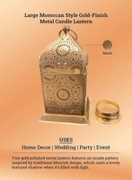 Lanterne en métal artisanale de qualité supérieure, porte-bougie décoratif avec panneaux en verre pour la maison, le jardin, les mariages et la décoration de terrasse extérieure