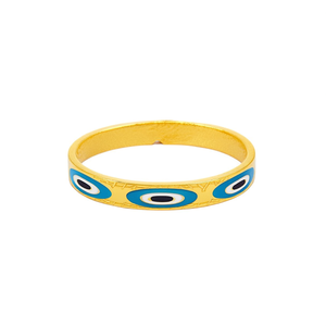 Bracelet tendance en acier inoxydable 316L plaqué or PVD, motif œil bleu, accessoire de bijouterie pour femme - Product Image 2