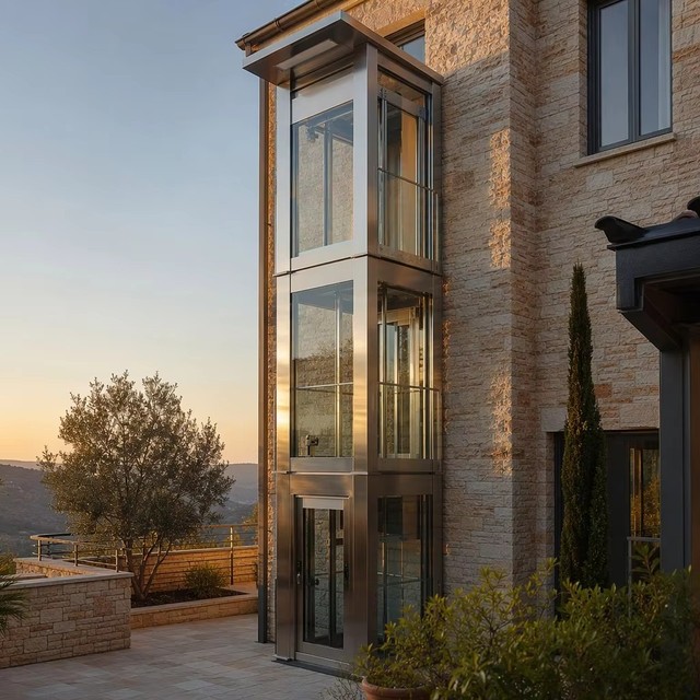 Outdoor Hydraulic Home Elevator Glass Villa Lift Modern Residential Passenger Elevator