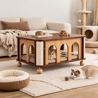 Table basse en bois multifonctionnelle pour animaux de compagnie, mobilier pour chats et chiens, rectangulaire et mobile pour salon