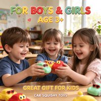 Jouets anti-stress souple en TPR pour voiture, jouets sensoriels craquelaux pour enfants, cadeaux de fête, vente en gros, boîte de Noël colorée, lot de 12 pièces
