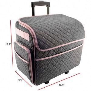 Free Sample Custom Design Sewing Machine Storage Case Trolley <b>Bag</b> with <b>Wheels</b> - Product Image 2