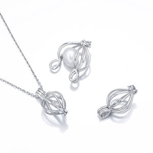 MYF Jaulas de perlas Plata 925 Medallón celta últimas mujeres colgante collar kit conjunto deseo perla jaulas plata 925 medallón celta - Product Image 3