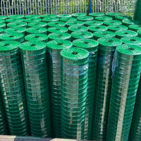Grillage soudé en PVC vert clair de calibre 10, à mailles carrées, pour extérieur, personnalisable en rouleau