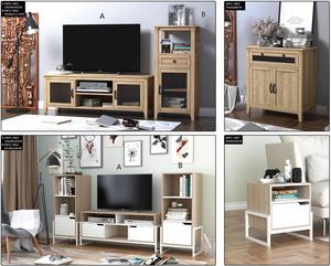 Modern Particle Board <strong>Tv</strong> Rack Room Furniture Cabinet Design <strong>Pine</strong> Wood French Hotel <strong>Tv</strong> <strong>Stand</strong> with One Drawer Storage Cabinets - Product Image 5