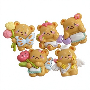 ตุ๊กตาหมีเรซิ่นแบบแบนสำหรับตกแต่งงานฝีมือ DIY ของตกแต่งเคสมือถือ ของประดับน่ารัก - Product Image 4