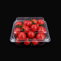 Groothandel rechthoekige transparante plastic PET-container met scharnierend deksel voor fruitverpakkingen