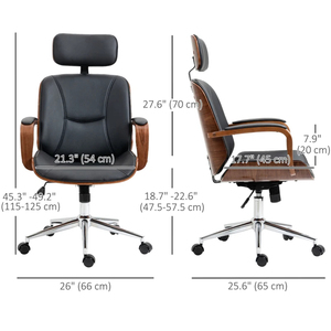 <span class=keywords><strong>Silla</strong></span> de Oficina Ergonómica con Reposabrazos Acolchados, <span class=keywords><strong>Silla</strong></span> de Oficina Moderna de Cuero PU con Respaldo Medio Ajustable para el Hogar - Product Image 5