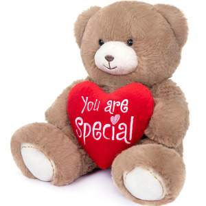 Orsacchiotto di Peluche Morbido Marrone con Cuore Rosso, Regalo per Fidanzata, Bambini, Innamorati, San Valentino, per Ragazzi o Ragazze - Product Image 3