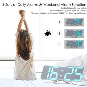 <span class=keywords><strong>Multi</strong></span> colore personalizzato elettrico per i disegni della stanza montare 2021 orologi digitali sveglia <span class=keywords><strong>Lcd</strong></span> da parete Rgb 3D Led <span class=keywords><strong>Clock</strong></span> - Product Image 5