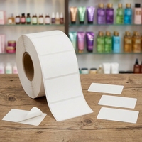 Rollo de Etiquetas Térmicas Directas Personalizadas de 80 mm x 60 mm, Impermeables, Duraderas, Autoadhesivas, con Código de Barras en Blanco para Punto de Venta en Minoristas y Almacenes