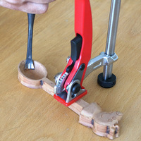 Penjepit F Duty Drop dengan Ratchet Quick Release untuk Pertukangan Kayu, Alat Tangan DIY, Penjepit F Tempa untuk Meja Kerja