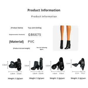 Chaussures de poupée à talons hauts multicolores, accessoires de mode pour mannequins, pour bébés de 0 à 24 mois, fabrication en usine - Product Image 2