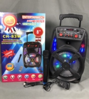 Haut-parleur d'extérieur portable à chariot CH-83W avec éclairage LED de couleur adapté au système de cinéma à domicile