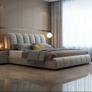 Cama de matrimonio de estilo clásico y elegante, mueble de dormitorio