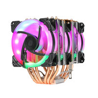 Refroidisseur de processeur de haute qualité, 6 caloducs, trois ventilateurs de refroidissement avec éclairage RVB, compatible LGA 1150 1200 AM4 AM3 CPU