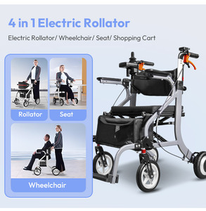<span class=keywords><strong>Déambulateur</strong></span> Électrique Pliant pour Seniors avec Siège et Panier, <span class=keywords><strong>Fauteuil</strong></span> <span class=keywords><strong>Roulant</strong></span> Électrique à 4 Roues - Product Image 5
