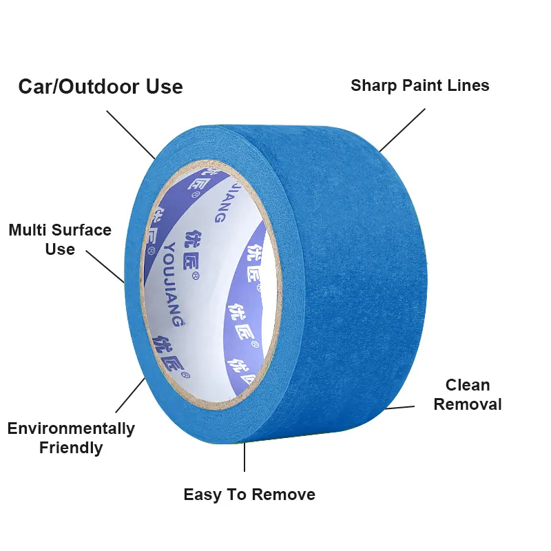 Устойчивая к ультрафиолетовой поверхности, термостойкая, 3 м, 2090, синяя малярная лента для покраски стен