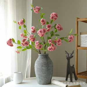 Flor de Camelia Artificial de Yihua Floral Art, Flor de Seda Blanca y Morada, Decoración para el Hogar, Estilo Rústico, Adorno para Sala de Estar - Product Image 2