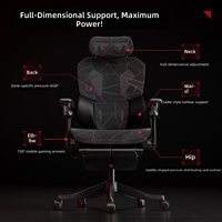 Chaise de bureau ergonomique avec support lombaire, style racing, inclinable à 145 degrés