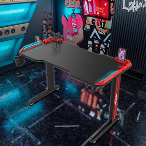 Bàn làm việc chơi game PC bằng sợi carbon đen RGB 120cm, có thể tùy chỉnh, bán trực tiếp từ nhà máy, có thể kéo dài - Product Image 3