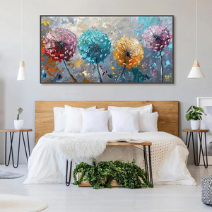 Cuadro Decorativo de Pared para el Hogar de Lujo, Impresión Artística Abstracta de Diente de León Colorido, Pintura al Óleo Pintada a Mano sobre Lienzo, Cuadro Grande Moderno para - Product Image 5