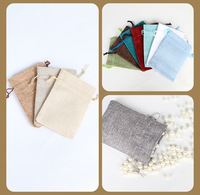 Sacs en jute à cordon personnalisables - Réutilisables pour la maison et les courses, petite taille, impression de logo par sérigraphie