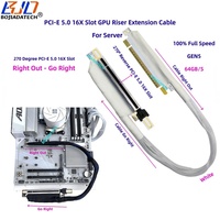 Kabel Ekstensi Kartu Grafis GPU PCI-E 5.0 X16 16X GEN5 270 Derajat Reverse 0.6M 0.8M untuk Server AI A100 H100 RTX5090 RX9070XT