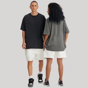 T-shirt à manches courtes vintage lavé 280G pour hommes, t-shirt de marque de mode de rue pour hommes en pur coton coupe ample - Product Image 3