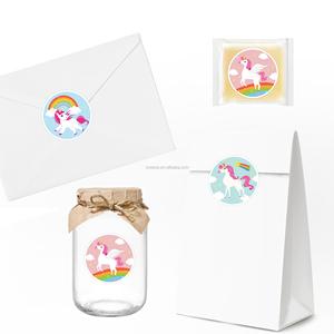 Huancai cartoon unicorn party favors bags 12 pcs sacchetti di carta regalo goody candy treat bag con <span class=keywords><strong>adesivi</strong></span> <span class=keywords><strong>per</strong></span> forniture di <span class=keywords><strong>compleanno</strong></span> <span class=keywords><strong>per</strong></span> bambini - Product Image 5